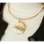 Colar Aro Ondas/Liso Pingente Dourado Prata Folheado a Ouro 18k.