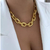 Pulseira Elos de Corrente Detalhado Folheado a Ouro 18k.