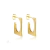 Brinco Formato Quadrado Liso Folheado a Ouro 18k