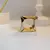 Anel Quadrado Ajustável Fino Folheado a Ouro 18k.