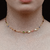 Chocker Cristais Coloridos Folheado a ouro 18k.