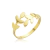 Anel Ramos de Folhas Folheado a Ouro 18k.