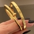 Bracelete Formato Prego Liso Folheado a Ouro 18k.