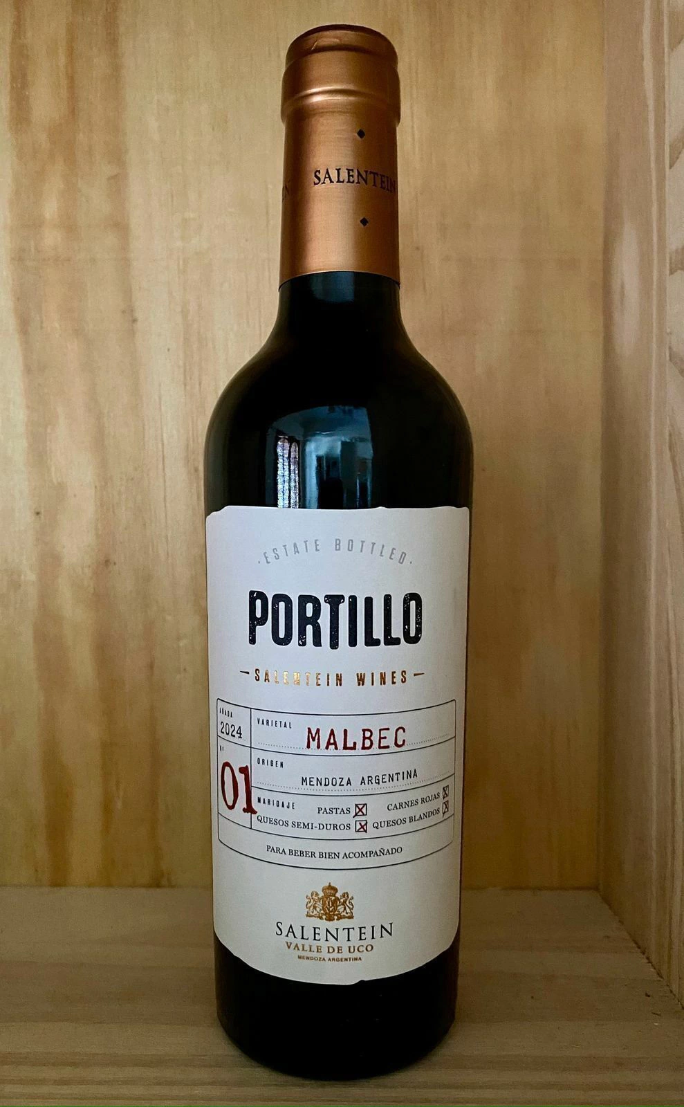 Mini botella de vino Portillo Malbec de 275 ml