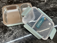 LUNCHERA DE ACERO INOXIDABLE COLOR DOS DIVISIONES - Tienda Kalista