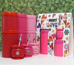Set de latas (yerbera + azucarera) y mate