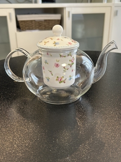 TETERA DE VIDRIO TEMPLADO CON INFUSOR EN PORCELANA 800 ML - Tienda Kalista