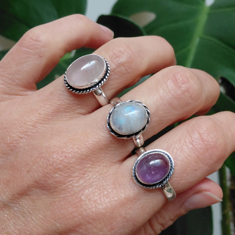 Anillos con Piedras Naturales