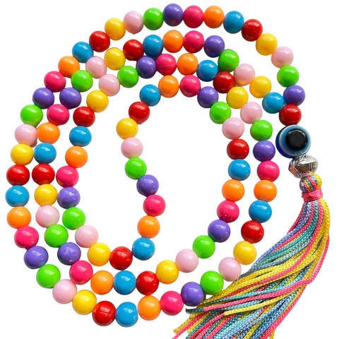 Japamala 108 ou 54 contas Abs colorida Olho Grego