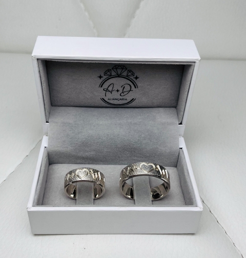 Aliança Prata950k AD052 - comprar online