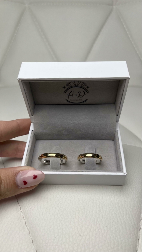 Aliança Híbrida (ouro e prata) BM03