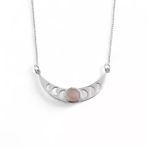 Gargantilha Fases da Lua com Quartzo Rosa - comprar online
