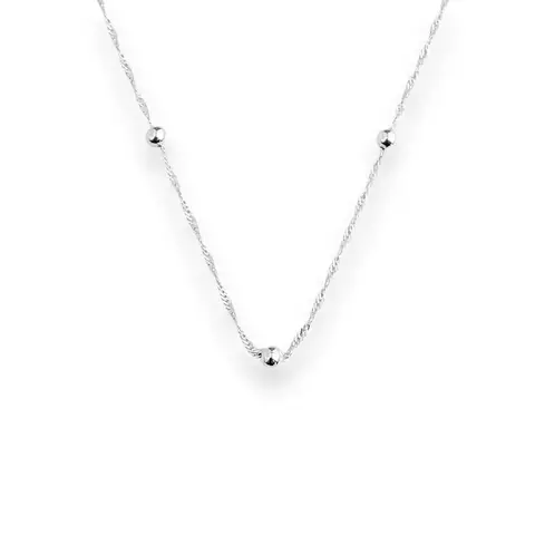 Corrente Singapura Fina com Bolinhas