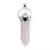 Pingente Biponta Quartzo Rosa com Lua e Ônix - comprar online
