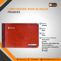 NE-003N LIBRO NEXTEP, RAYA 96 HOJAS FRANCES - comprar en línea