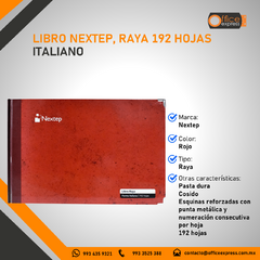 NE-004C LIBRO NEXTEP, RAYA 192 HOJAS ITALIANO - comprar en línea