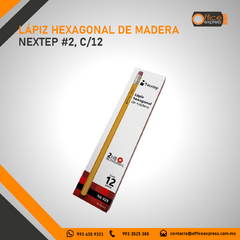 NE-028 LÁPIZ HEXAGONAL DE MADERA NEXTEP #2, C/12 - Office Express