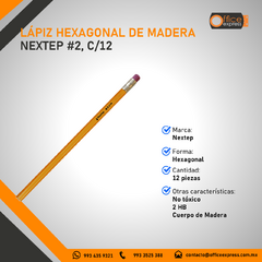 NE-028 LÁPIZ HEXAGONAL DE MADERA NEXTEP #2, C/12 - comprar en línea