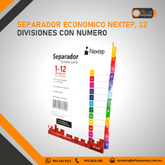 NE-034D SEPARADOR ECONOMICO NEXTEP, 12 DIVISIONES CON NUMERO en internet