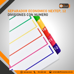 NE-034D SEPARADOR ECONOMICO NEXTEP, 12 DIVISIONES CON NUMERO - tienda en línea