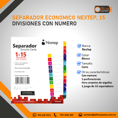 NE-034Q SEPARADOR ECONOMICO NEXTEP, 15 DIVISIONES CON NUMERO - comprar en línea