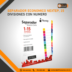 NE-034Q SEPARADOR ECONOMICO NEXTEP, 15 DIVISIONES CON NUMERO en internet