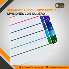 NE-034Q SEPARADOR ECONOMICO NEXTEP, 15 DIVISIONES CON NUMERO - tienda en línea