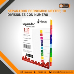 NE-034Z SEPARADOR ECONOMICO NEXTEP, 10 DIVISIONES CON NUMERO en internet