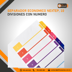 NE-034Z SEPARADOR ECONOMICO NEXTEP, 10 DIVISIONES CON NUMERO - tienda en línea