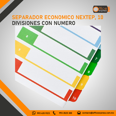 Imagen de NE-034Z SEPARADOR ECONOMICO NEXTEP, 10 DIVISIONES CON NUMERO