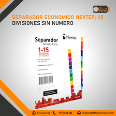 NE-035Q SEPARADOR ECONOMICO NEXTEP, 15 DIVISIONES SIN NUMERO en internet