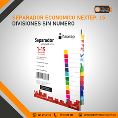 NE-035Q SEPARADOR ECONOMICO NEXTEP, 15 DIVISIONES SIN NUMERO - Office Express