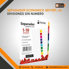 NE-035Z SEPARADOR ECONOMICO NEXTEP, 10 DIVISIONES SIN NUMERO en internet