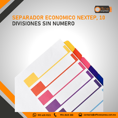 NE-035Z SEPARADOR ECONOMICO NEXTEP, 10 DIVISIONES SIN NUMERO - tienda en línea