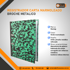 NE-050 REGISTRADOR CARTA MARMOLEADO BROCHE METALICO - comprar en línea