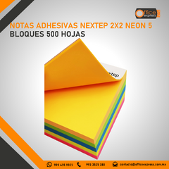 NE-056 NOTAS ADHESIVAS NEXTEP 2X2 NEON 5 BLOQUES 500 HOJAS en internet