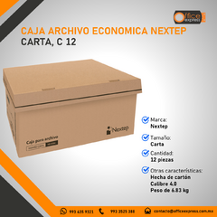 NE-058C CAJA ARCHIVO ECONOMICA NEXTEP CARTA, C 12 - comprar en línea