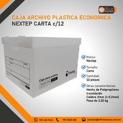 NE-059C CAJA ARCHIVO PLASTICA ECONOMICA NEXTEP CARTA c/12 - comprar en línea