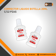 NE-069 CORRECTOR LIQUIDO BOTELLA 20ML C/12 PZAS - Office Express