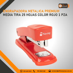 NE-101R ENGRAPADORA METALICA PREMIUM MEDIA TIRA 25 HOJAS COLOR ROJO 1 PZA en internet