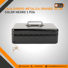 NE-161 CAJA DINERO METALICA GRANDE 25 CM COLOR NEGRO 1 PZA en internet