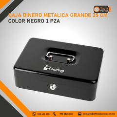 NE-161 CAJA DINERO METALICA GRANDE 25 CM COLOR NEGRO 1 PZA - tienda en línea