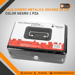 Imagen de NE-161 CAJA DINERO METALICA GRANDE 25 CM COLOR NEGRO 1 PZA