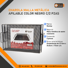 NE-169 MALLA METALICA APILABLE COLOR NEGRO C/2 PZAS - comprar en línea