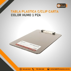 NE-172H TABLA PLASTICA C/CLIP CARTA COLOR HUMO 1 PZA - Office Express