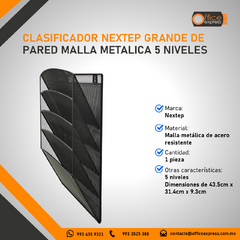 NE-176P5 CLASIFICADOR NEXTEP GRANDE DE PARED MALLA METALICA 5 NIVELES - comprar en línea