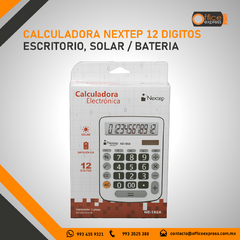 NE-182A CALCULADORA NEXTEP 12 DIGITOS ESCRITORIO, TECLAS GRANDES, SOLAR/BATERIA - tienda en línea