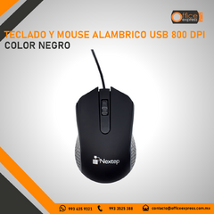 NE-416 TECLADO Y MOUSE ALAMBRICO USB 800 DPI COLOR NEGRO en internet