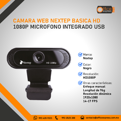 NE-423C CAMARA WEB NEXTEP BASICA HD 1080P MICROFONO INTEGRADO USB - comprar en línea