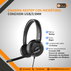 NE-426 DIADEMA NEXTEP CON MICRÓFONO CONEXION USB/3.5MM - comprar en línea